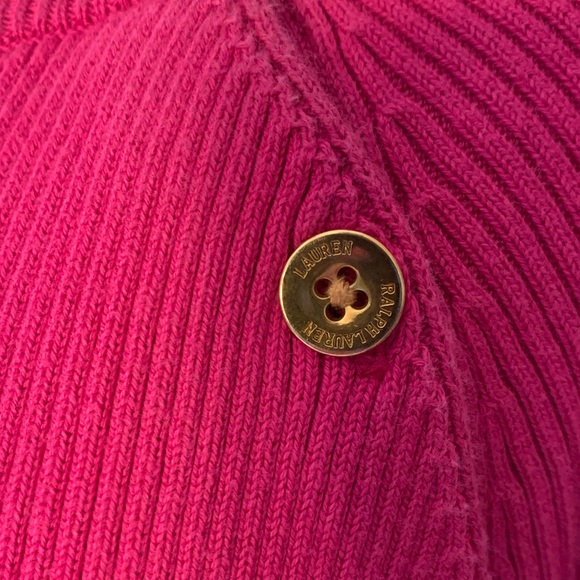 Women's 1X Lauren Ralph Lauren Pink Sweater with Button Detail - Picture 3 of 9